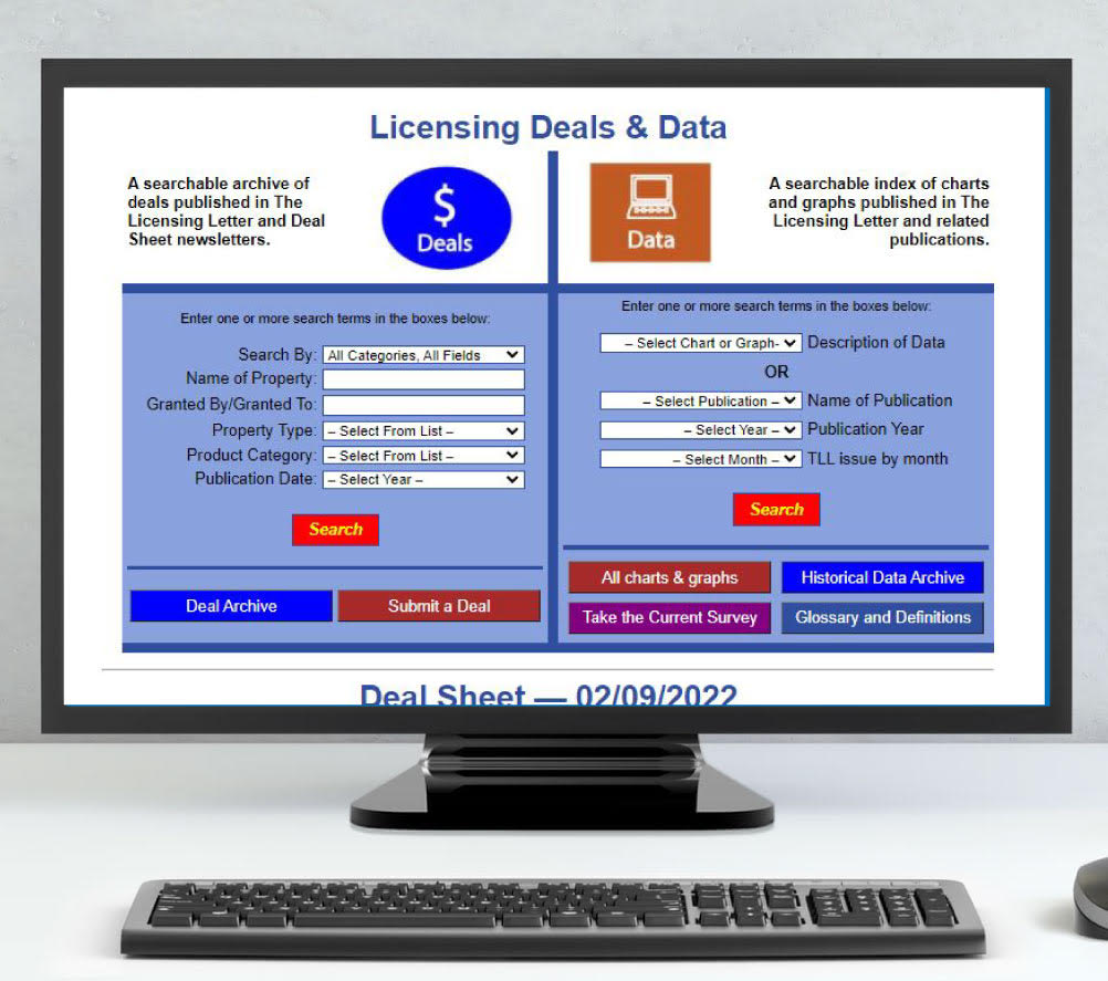 Licensing Deals & Trends Database